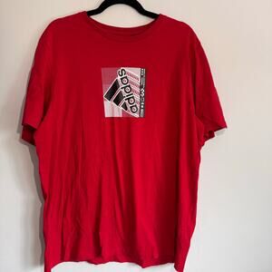 Adidas Red T-Shirt - Sideways Logo